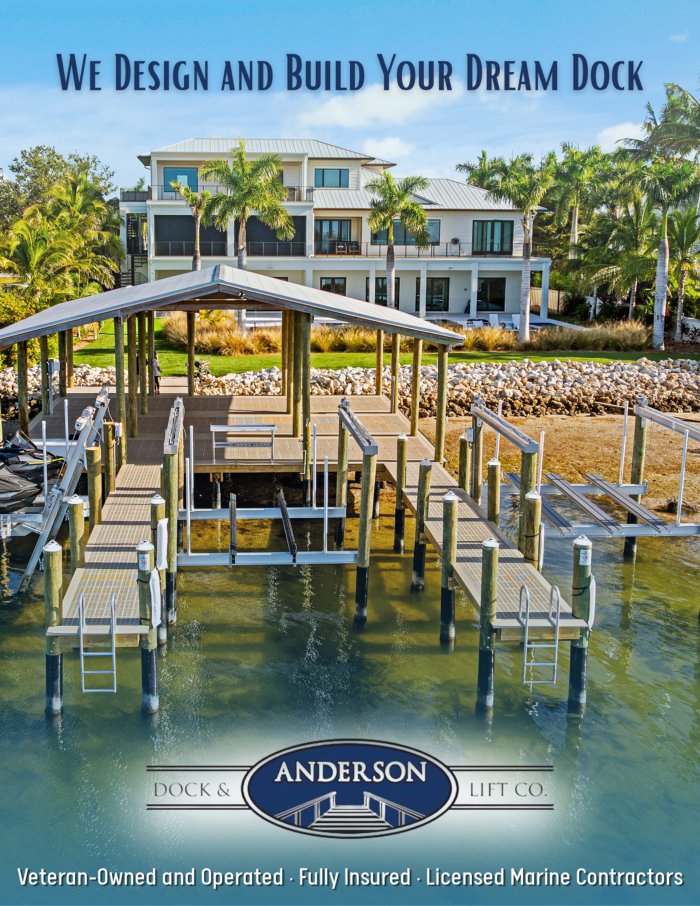 Cover of the Anderson Dock and Lift brochure: We Design and Build Your Dream Dock.